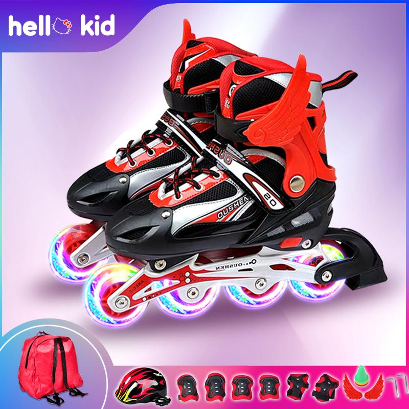รองเท้าอินไลน์สเก็ต Premium Inline Skate Tracks & ABEC-7 Wheels with Lights Roller Blade Skate รุ่น S=31-34 M=35-38 L=39-42