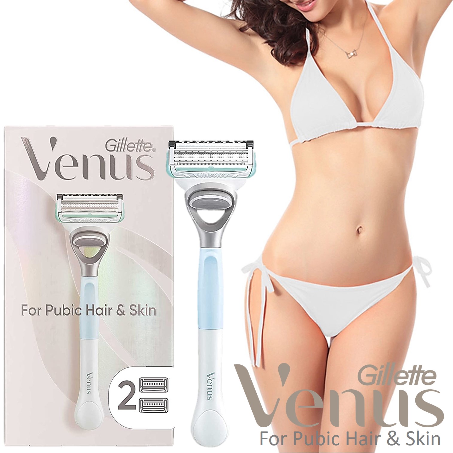 Gillette Venus Intimate Grooming Razors For Pubic Hair&Skin มีดโกนกำจัดขนรุ่นพิเศษสำหรับบริเวณจุดซ่อนเร้นสินค้านำเข้าจากต่างประเทศ ราคา 1,350 บาท*ส่งฟรี