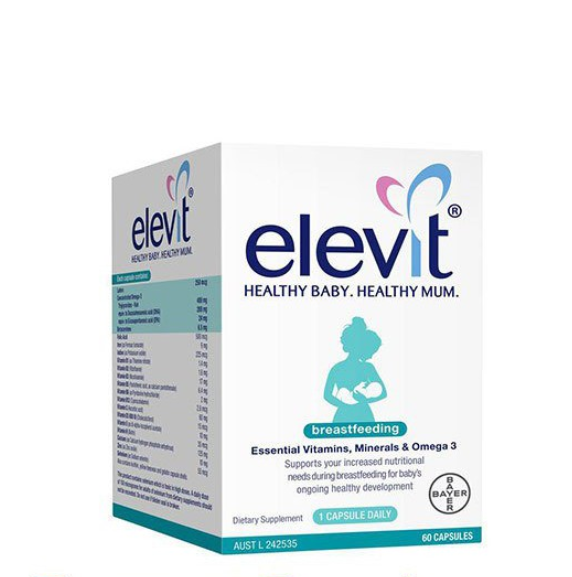 Elevit Breast feeding multi vitamins 60 tablets วิตามินบำรุงน้ำนมแม่ เพิ่มน้ำนม เร่งน้ำนม เพื่อความพร้อมในการให้นมลูก ผลิตภัณฑ์ที่คุณแม่ทั่วโลกให้การยอมรับ60เม็ด เอลวิต