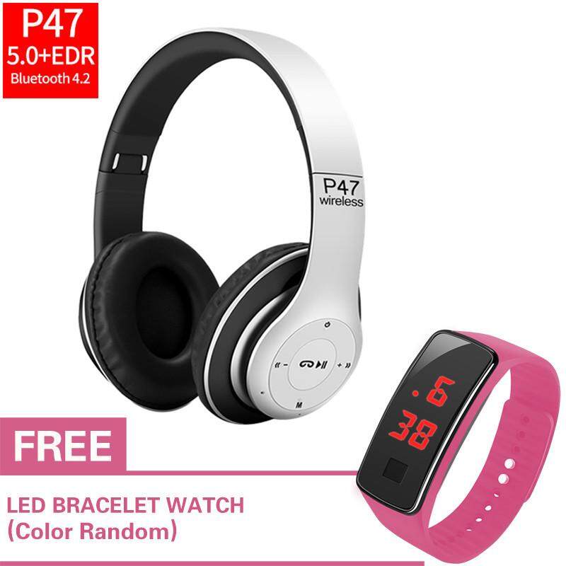 ราคาพิเศษ!!! ali หูฟังบลูทูธ Headphone Stereo รุ่น P47  (ฟรี นาฬิกา LED)