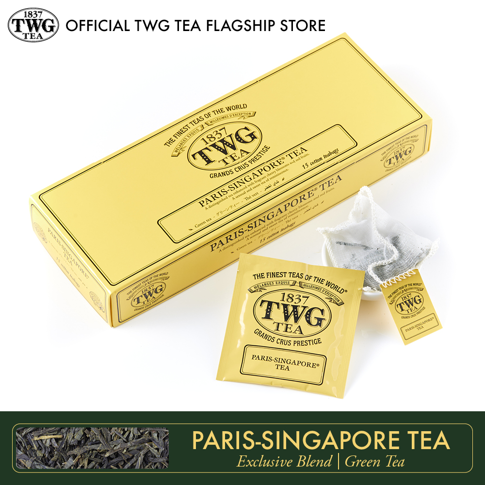 Twg Tea Paris Singapore Tea Green Tea Blend Cotton Teabag Box 15 Teabags / ชา ทีดับเบิ้ลยูจี Green Tea Paris Singapore Tea, Sachet Type, Contains 15 Sachets. ราคา 1,090 บาท*ส่งฟรี