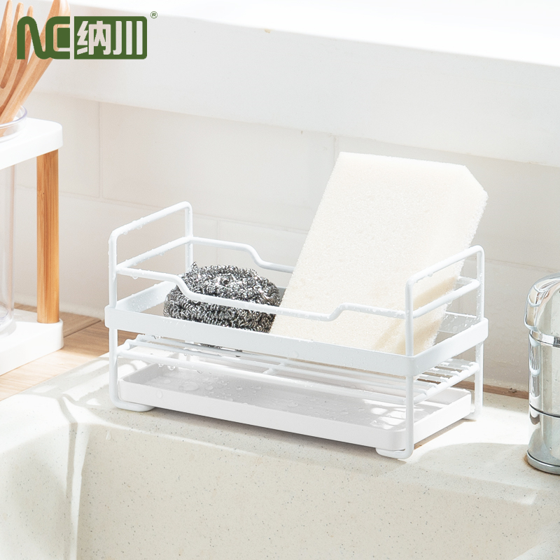 NaChuan ที่วางฟองน้ำ ตะกร้าเก็บฟองน้ำล้างจาน ที่วางฟองน้ำล้างจาน ที่วางสบู่ ตะกร้าฟองน้ำล้างจาน ชั้นวางท่อระบายน้ำ Sponge Drain Shelf ราคา 168 บาท*ส่งฟรี