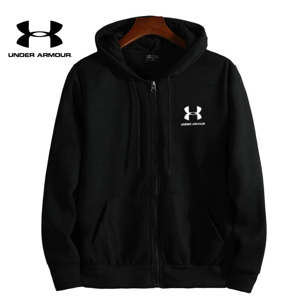 UNDER ARMOUR เสื้อยืดกีฬามีฮู้ดแขนยาวผู้ชายผู้หญิงลงลอง