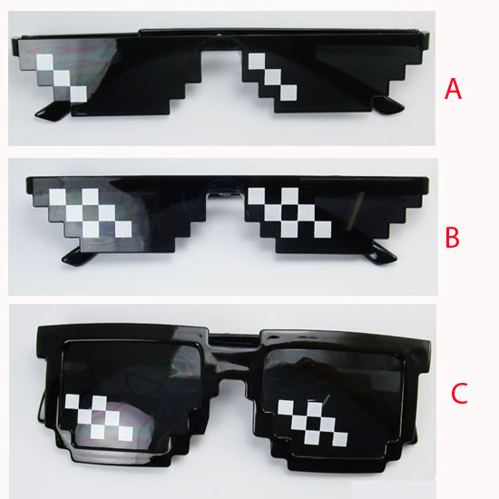 G01 พร้อมส่ง - แว่นมายคราฟ Minecraft แว่นตา 8 บิต มายคราฟ Minecraft Thuglife แว่นตาแฟนซี
