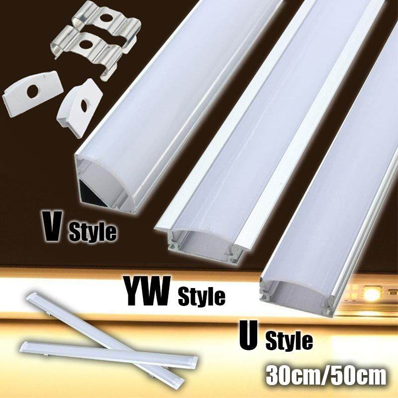 30/50 ซม. U / V / YW อลูมิเนียมหลอดไฟ LED Strip Bar Holder Holder Cover End Up