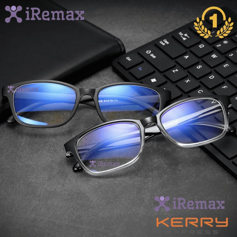 ภาพหน้าปกสินค้าiRemax Computer Glasses แว่นคอมพิวเตอร์ กรองแสงสีฟ้า Blue Light Block กันรังสี UV, UVA, UVB กรอบแว่นตา แว่นสายตา แว่นเลนส์ใส Square Style รุ่น 3028