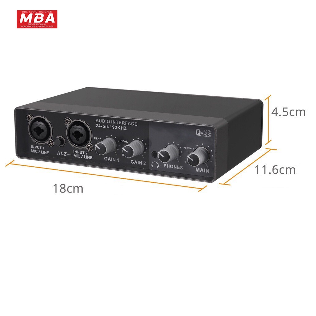 การ์ดเสียง TEYUN รุ่น Q-22 เครื่องเสียงมืออาชีพ Preamplifier ความละเอียดเสียง 24bit การ์ดเสียงสเตอริโอ