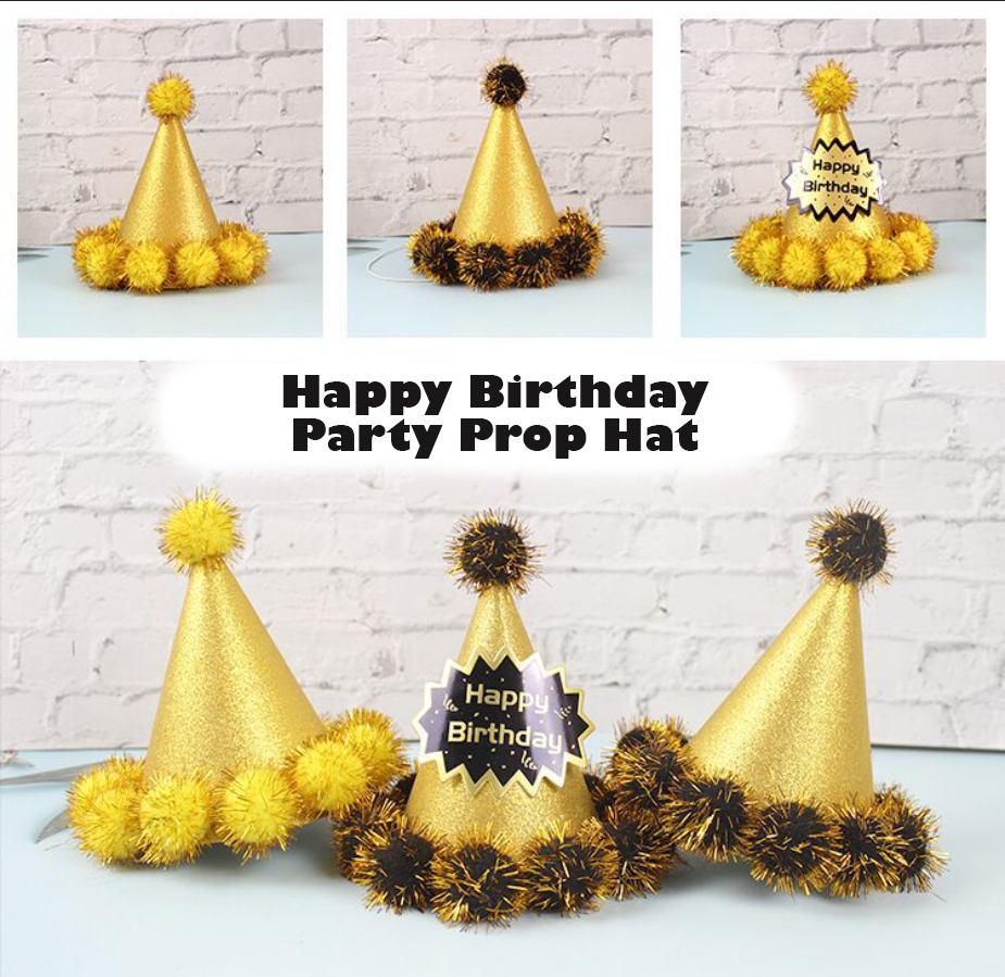 Gold/Silver Glitter Happy Birthday Party Paper Hat หมวกวันเกิด หมวกกระดาษ หมวก กระดาษ ฉลอง ปาร์ตี้ วันเกิด ทรงกรวย กลิตเตอร์ สีทอง/สีเิงิน