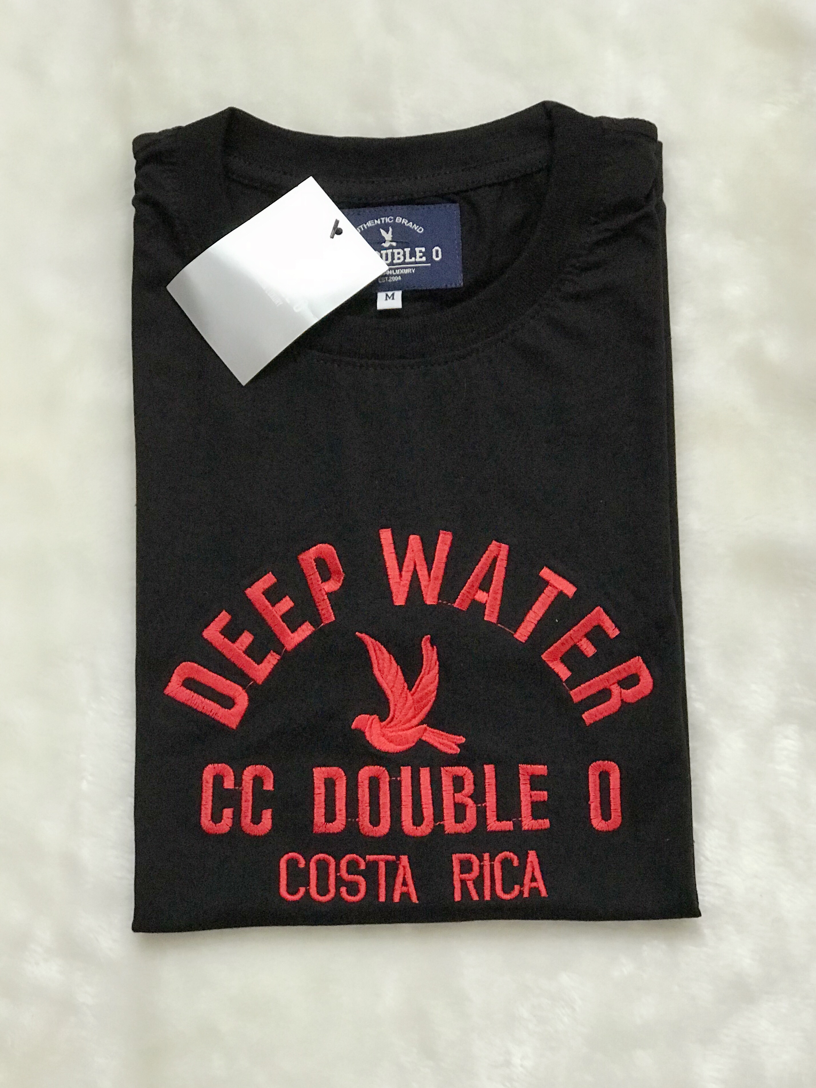 เสื้อยืดแขนสั้นงานปัก-งานป้าย ? Deep Water Cotton 100% (SMLXL)