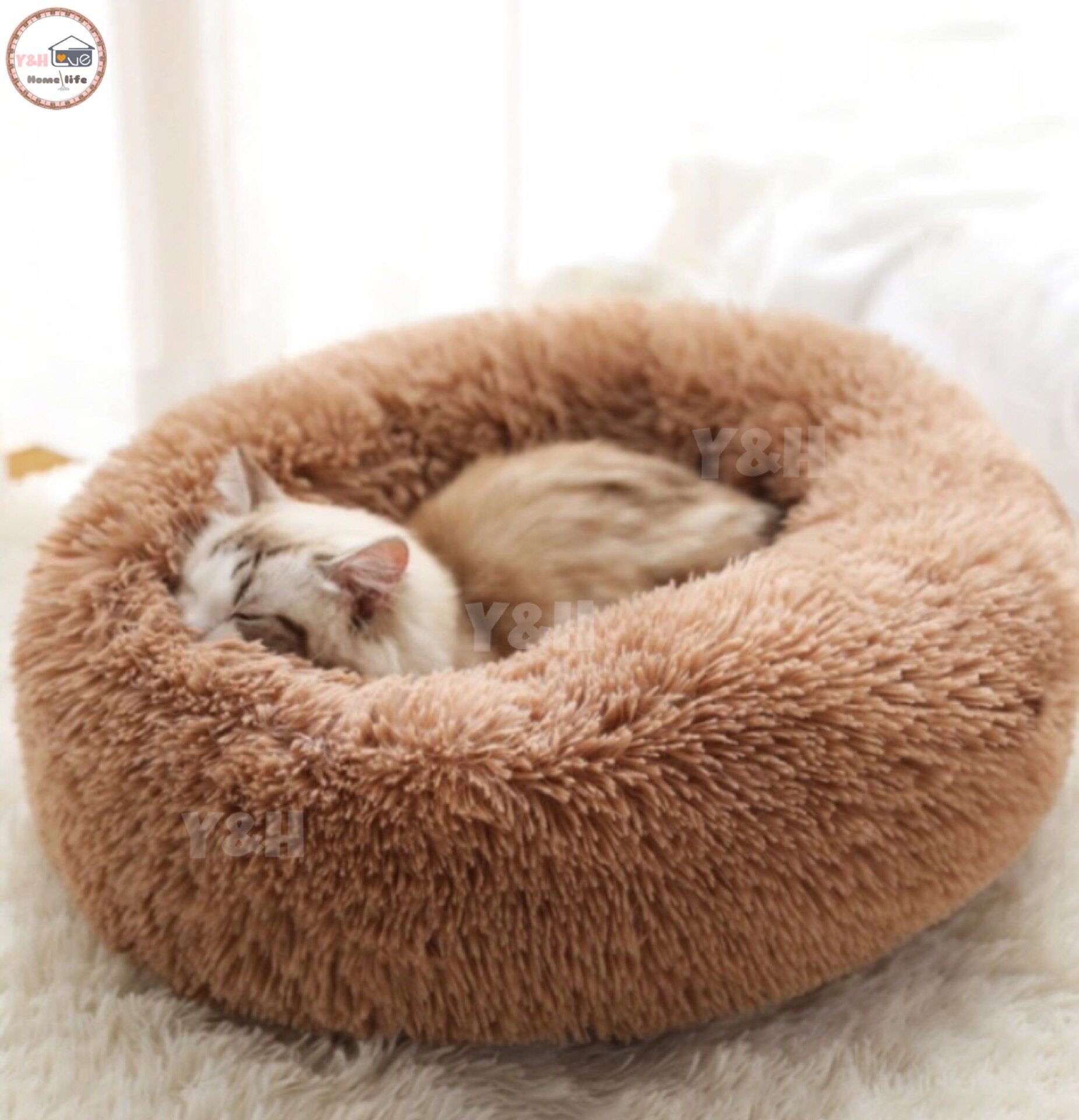Y&H ที่นอนแมว สุนัข ที่นอนสัตว์เลี้ยง ของเล่นแมว ขนฟูนุ่มมาก เตียงนอนสัตว์