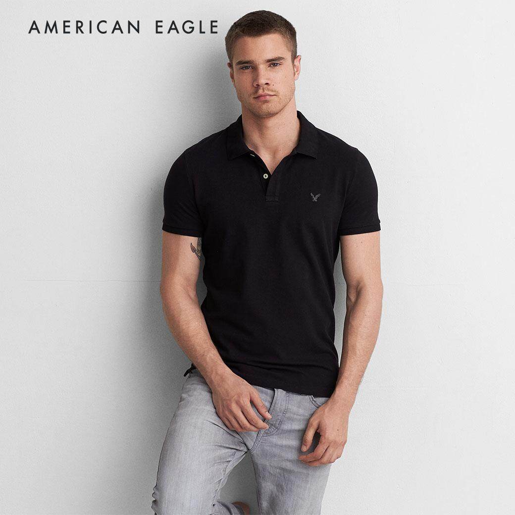 American Eagle Slim Fit Pique Polo Shirt เสื้อ โปโล ผู้ชาย ทรงสลิม (018-8427-001)