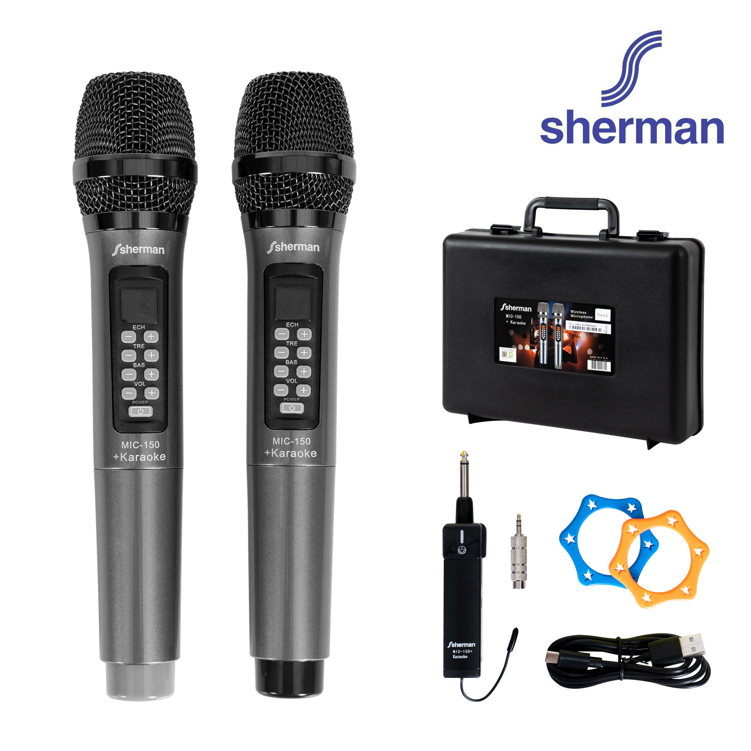 ไมโครโฟน ไมค์ลอยไร้สาย ไมค์อัดเสียงสตูดิโอ Sherman ชุดไมโครโฟนไร้สาย UHF รุ่น MIC-150 Plus