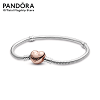 Pandora Sliver Heart Clasp Snake Chain Bracelet เครื่องประดับ สร้อยข้อมือ สีโรส โรส สร้อยข้อมือสีโรส สร้อยข้อมือโรส สร้อยข้อมือหัวใจ หัวใจ ชาร์ม สร้อยข้อมือแบบชาร์ม สร้อยข้อมือใส่ชาร์ม สร้อยข้อมือแพนดอร่า แพนดอร่า