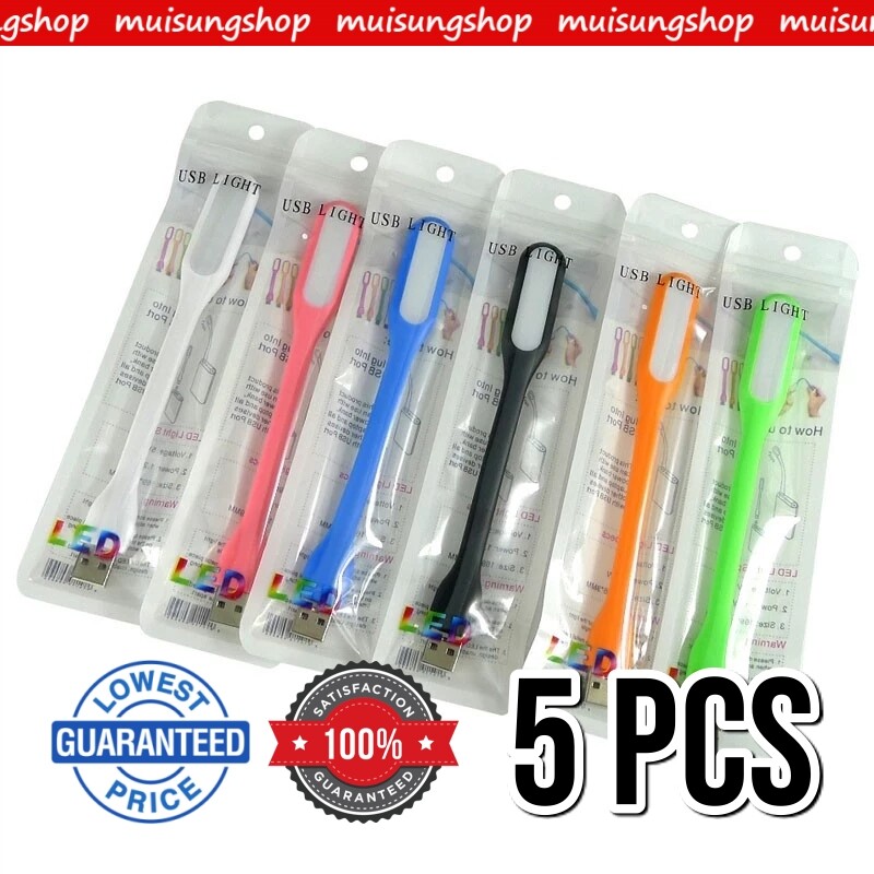 MUISUNGSHOP 5 ชิ้น 50 บาท ไฟ USB หลอดไฟ LED USB 5V  แบบพกพา LED Portable Lamp (คละสี)