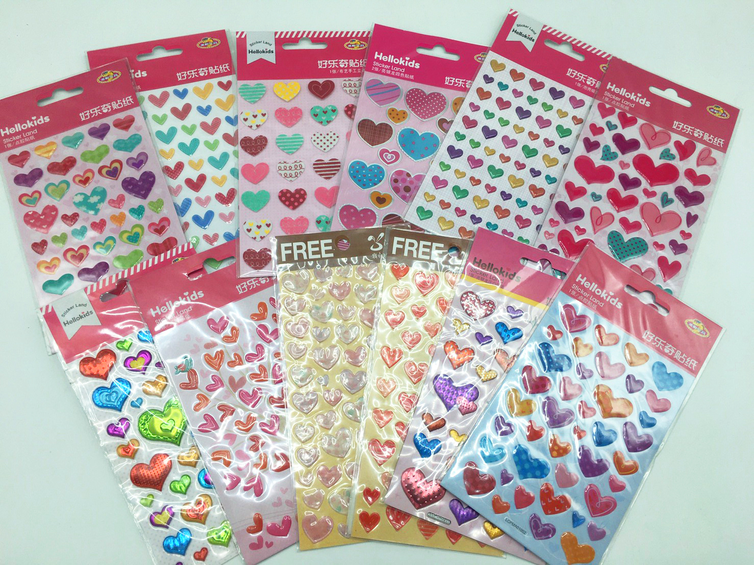 สติ้กเกอร์หัวใจ PVC น่ารัก คละแบบ แบบนูน 💕 ขนาด10x19 ซม. กันน้ำ สำหรับติดตกแต่งSticker สติ๊กเกอร์ หัวใจ วาเลนไทน์ พร้อมส่ง ราคา 15 บาท*ส่งฟรี