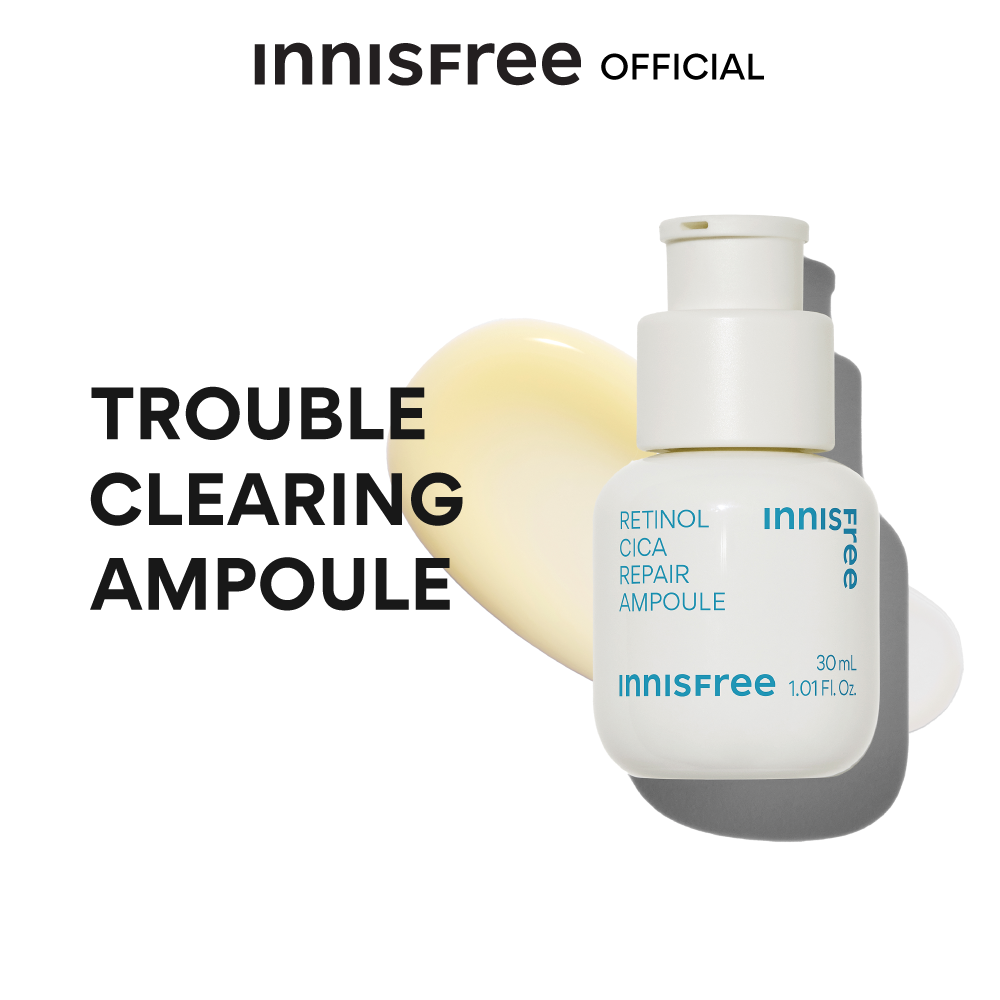 Innisfree retinol cica repair ampoule อินนิสฟรี เรตินอล แอมพลู ช่วยปรับผิวเรียบเนียน ลดการระคายเคือง ราคา 1,530 บาท*ส่งฟรี