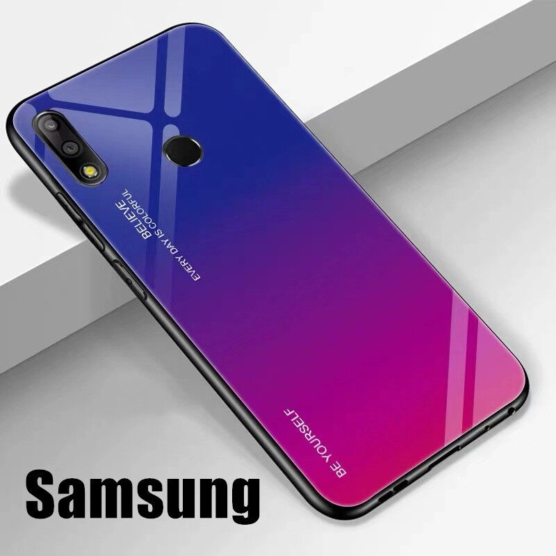 [ส่งจากไทย] Case Samsung A02 / A02S / A12 / A42 / S20FE / M51 / A51 / A71 / A10 / A20 / A30 / A50 / A70 / A10s / A20s / A30s / S20+ เคสซัมซุง เคสกระจกสองสี เคสกันกระแทก ขอบนิ่ม เคสกระจกไล่สี