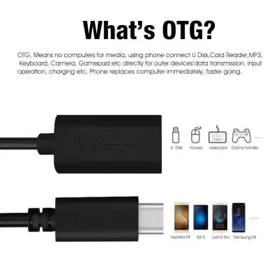USB 3.1 Type C to USB 3.0 Type Male-to-Female OTG
