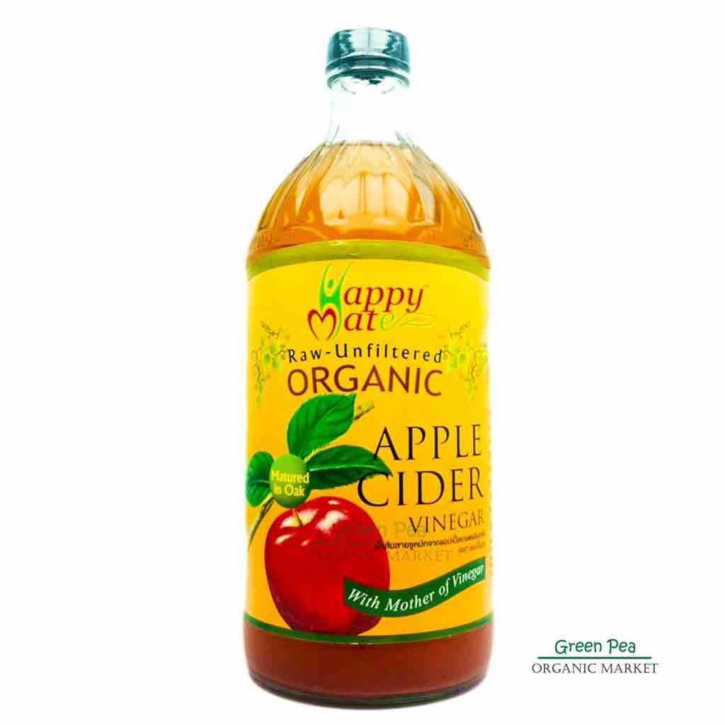 Happy mate, Organic แอปเปิลไซเดอร์ ,965มล. น้ำส้มสายชูหมักจากแอปเปิ้ลออร์แกนิค Apple Cider Vinegar