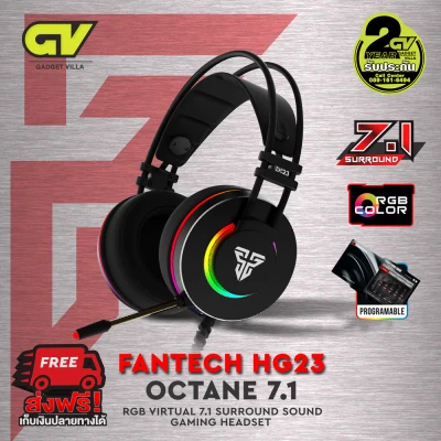 FANTECH HG23 OCTANE 7.1 RGB Headset for Gaming หูฟังเกมมิ่ง แฟนเทค หูฟังครอบหัว มีไมโครโฟน มีไฟRGB รอบหูฟัง ปรับเสียงได้ หูฟัง gaming ด้วยคอนโทรลเลอร์ หูฟังเล่นเกม ใช้กับคอมพิวเตอร์