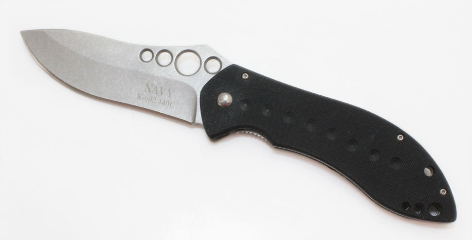 มีดพับ NAVY K-602 ขนาดใหญ่สุด(แท้) NAVY K-602 440C Black G10 Handle Folding Knife
