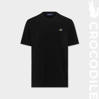 CROCODILE BLACK CUSTOM FIT CREW NECK SHORT SLEEVE T-SHIRT เสื้อยืดคอกลมแขนสั้นสีดำทรงคัสตอมฟิต