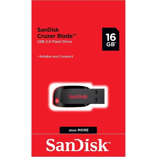 "SanDisk Cruzer Blade Flash Drive 128GB USB 2.0 Pendrive CZ50"