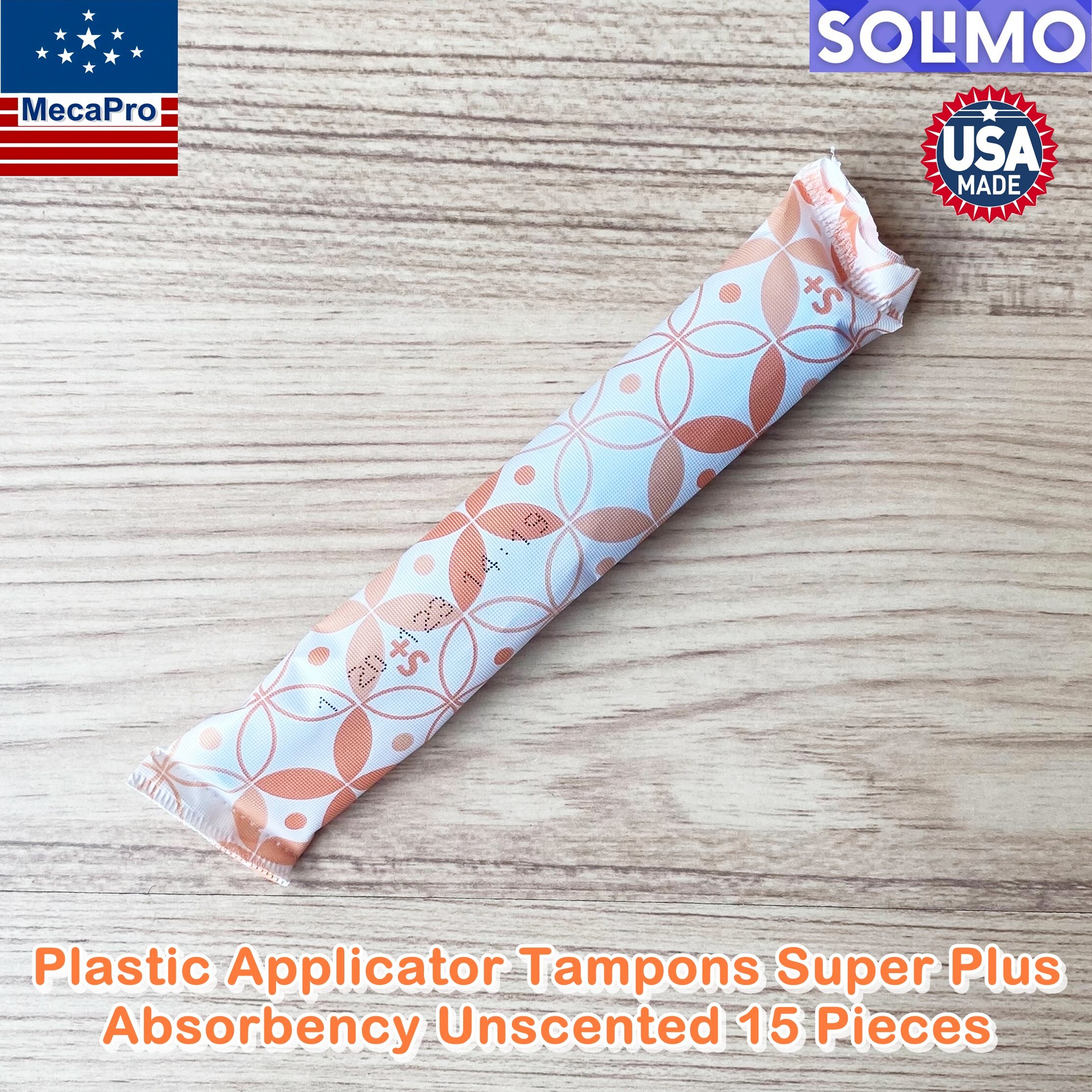 Solimo Plastic Applicator Tampons Super Plus Absorbency Unscented 15 Pieces ผ้าอนามัยแบบสอด โซลิโม 15 ชิ้น แบ่งขาย เหมาะกับวันมามากกว่าปกติ