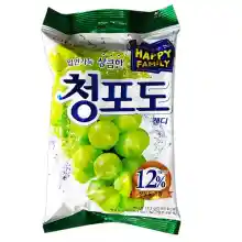 ภาพขนาดย่อของสินค้า청포도캔디 Lotte Grape Candy (ลูกอมองุ่น) 153g