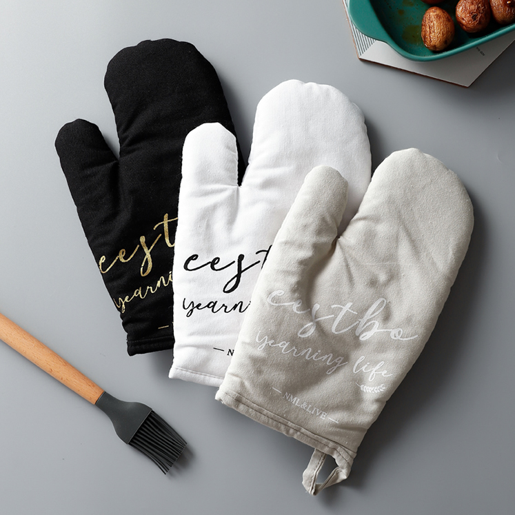 ถุงมือกันร้อน ถุงมือกันความร้อน ถุงมือจับของร้อน Oven Gloves Kitchen Gloves Cooking Gloves Mitt ถุงมือจับร้อน ถุงมือจับเตาอบ ถุงมือไมโครเวฟ