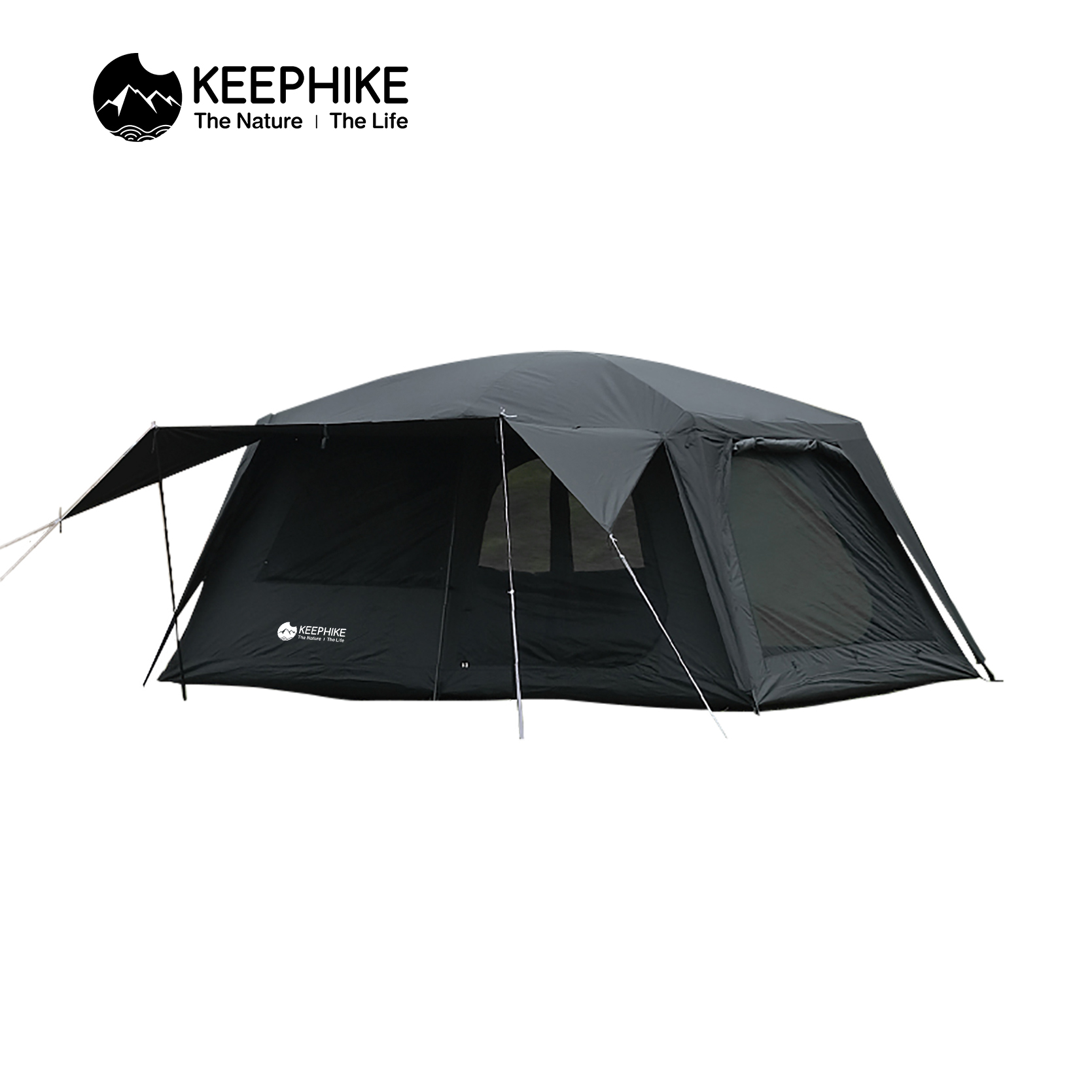 KEEPHIKE เต็นท์ตั้งแคมป์กลางแจ้ง เต็นท์บ้าน พับได้ มีสองห้องนอนและห้องนั่งเล่น สำหรับครอบครัว ราคา 4,390 บาท*ส่งฟรี