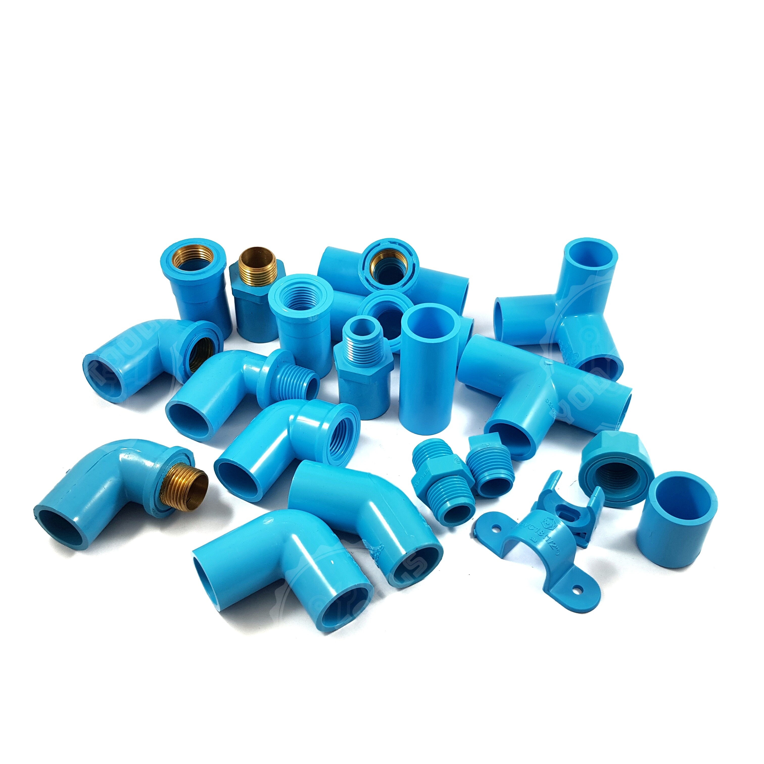 ข้อต่อ ประปา PVC ข้อต่อพีวีซี SCG ตราช้าง (ยกเว้นเกลียวทองเหลือง)  สีฟ้า ขนาดท่อ 4 หุน (1/2 นิ้ว)