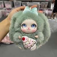 Y2E2noa Shop🎀 พวงกุญแจตุ๊กตาหูกระต่ายน่ารักพร้อมโบว์ตกแต่งกระเป๋าเป้สะพายหลังที่น่ารัก