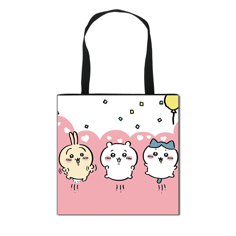 Chiikawa Chiikawa กระเป๋าช้อปปิ้งขนาดใหญ่แฟชั่นน่ารักเด็กกระเป๋าถือถุงเก็บอาหารชุด ราคา 126 บาท*ส่งฟรี