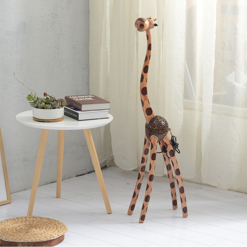 handmade coconut giraffe lamp โคมไฟยีราฟมะพร้าว