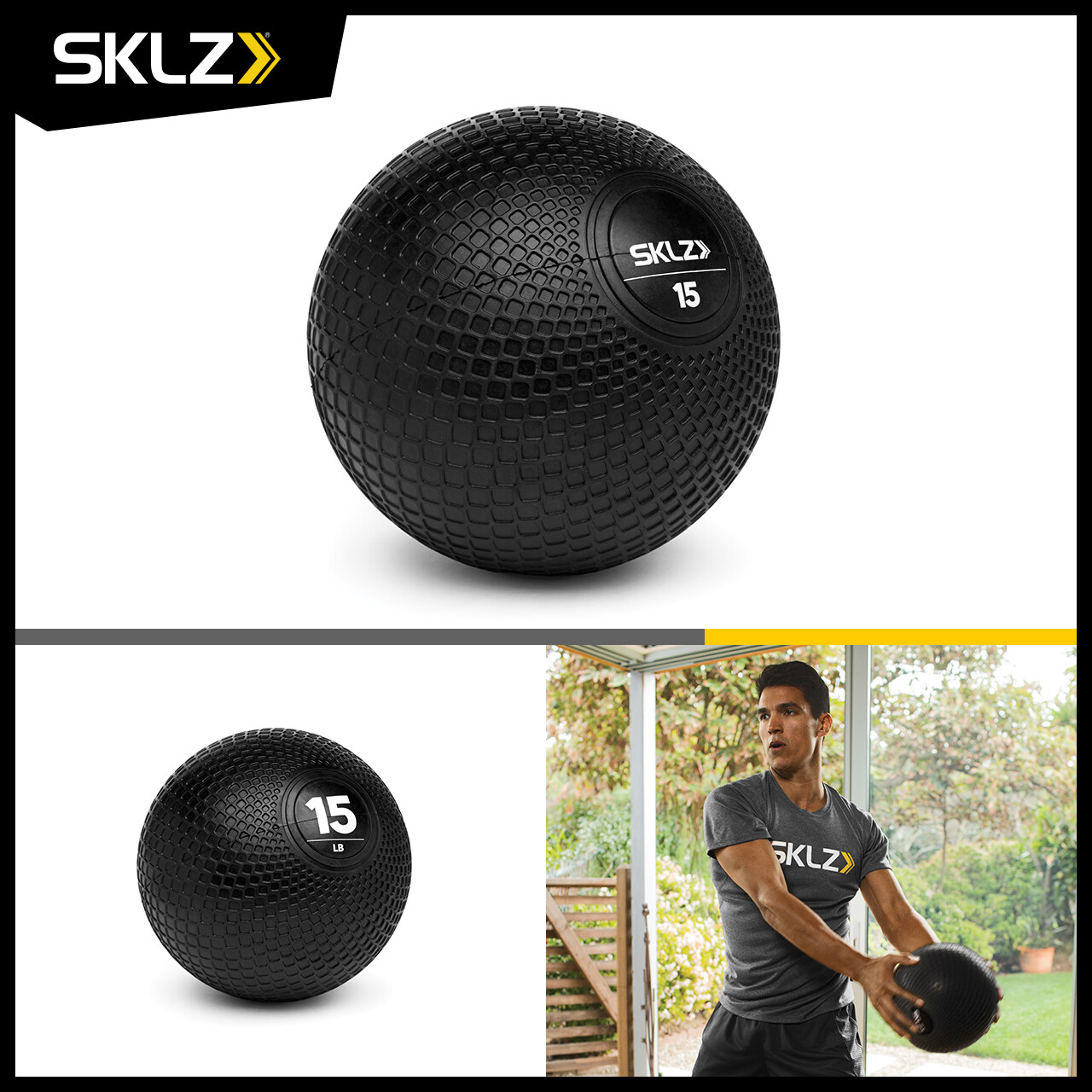 SKLZ - Med Ball / 15 lb (6.8 กก.) ลูกบอลน้ำหนัก ลูกบอลออกกำลังกาย