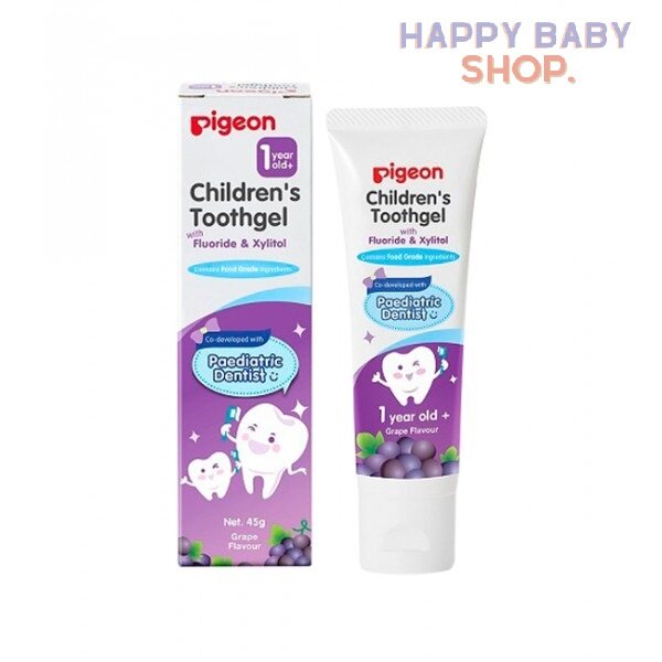 คูปองส่งฟรีPigeon พีเจ้น ยาสีฟัน ขนิดเจลสำหรับเด็ก รสองุ่น และ รสธรรมชาติ ขนาด 45กรัม แพ็ค1หลอด