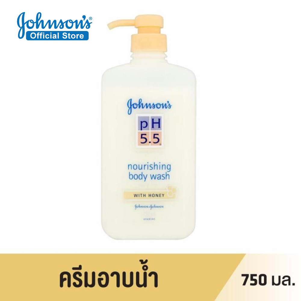จอห์นสันบอดี้แคร์ ครีมอาบน้ำ พีเอช 5.5 ทูอินวัน วิท ฮันนี่ 750 มล. Johnson Body Care Body Wash Johnson's pH5.5 Nour Honey Wash 750 ml.