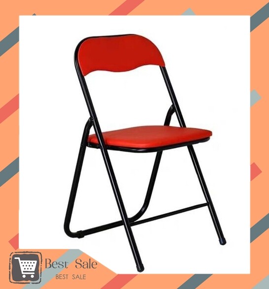 เก้าอี้เหล็ก เบาะหนัง พับได้ ยางหุ้มที่ขา รับน้ำหนัก 100 kg เก้าอี้พับ เก้าอี้กินข้าว Bestsale  รุ่นA024