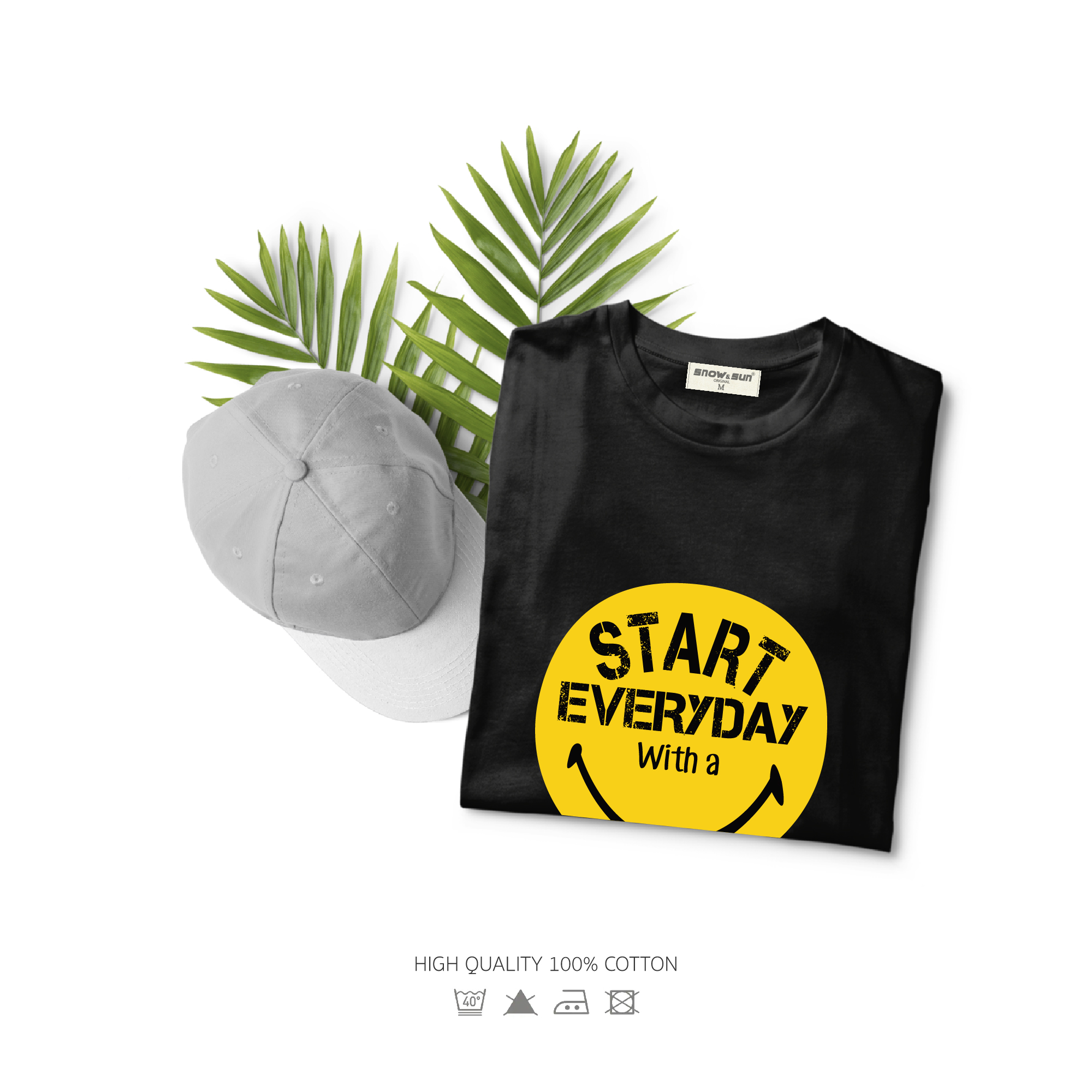 Snow&Sun เสื้อยืดลาย Start everyday with Smile มี 4 สีให้เลือก