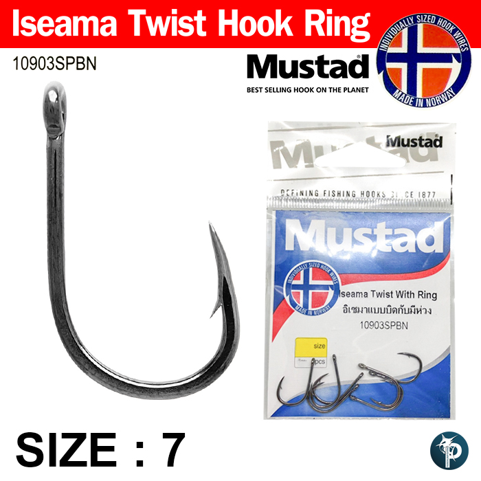 เบ็ดตกปลา Mustad ISEAMA รหัส 10903SPBN TWIST WITH RING HOOK