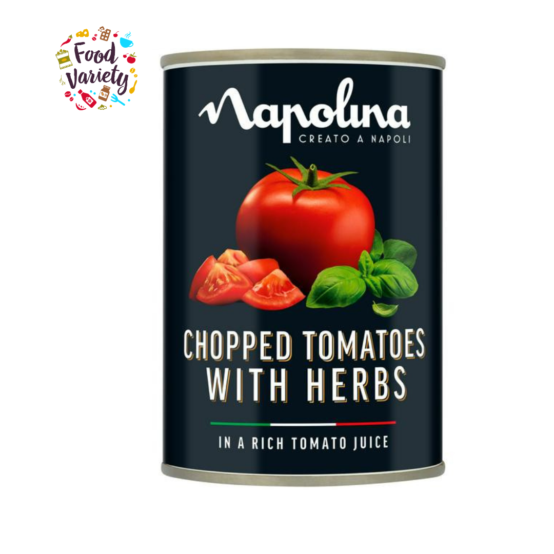 Napolina Chopped Tomatoes with Herbs 400g นาโพลิน่า มะเขือเทศสับผสมสมุนไพร 400กรัม
