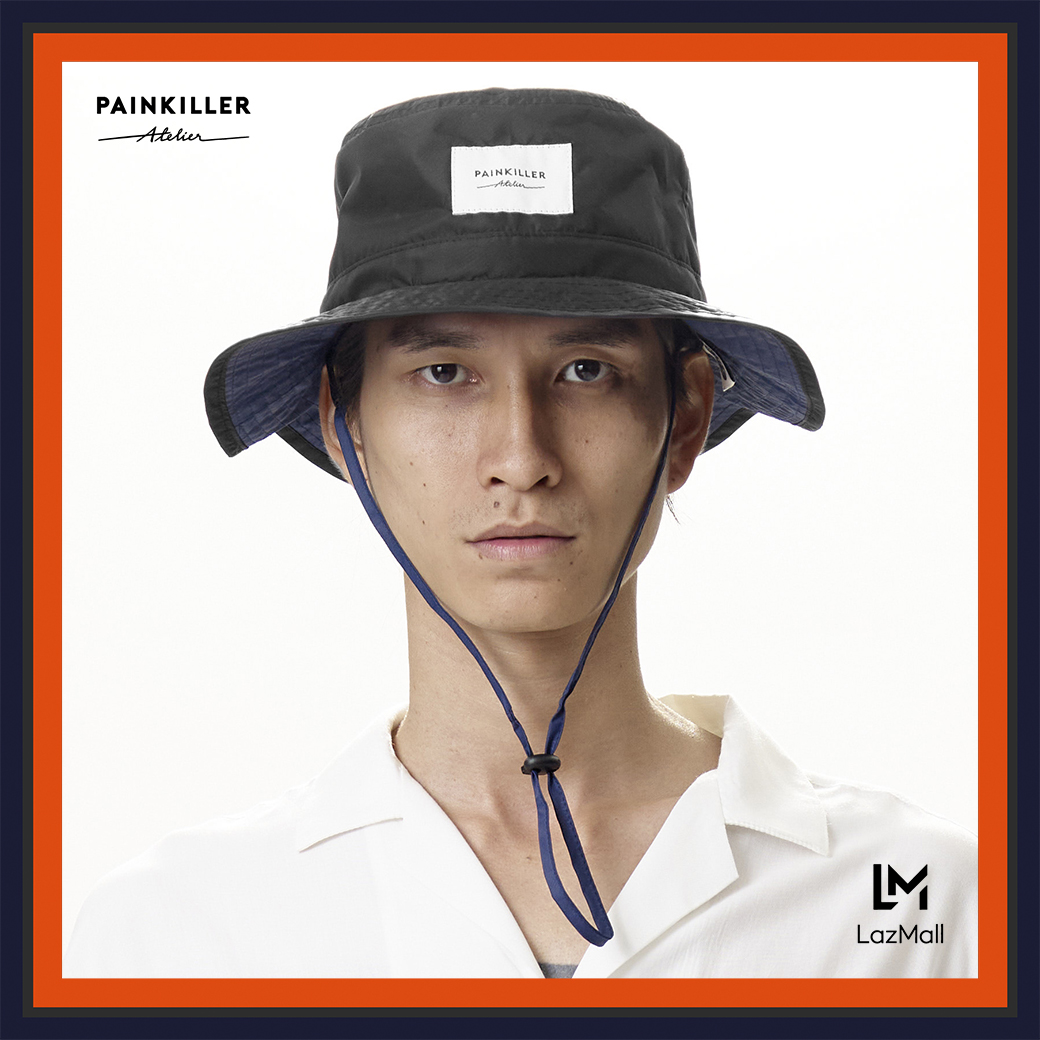 (PAINKILLER) Boogie Block Hat / หมวกบัคเก็ต หมวกปีกรอบ เสื้อผ้าผู้ชาย เพนคิลเลอร์ / Bucket nylon hat menswear PAINKILLER / AW20