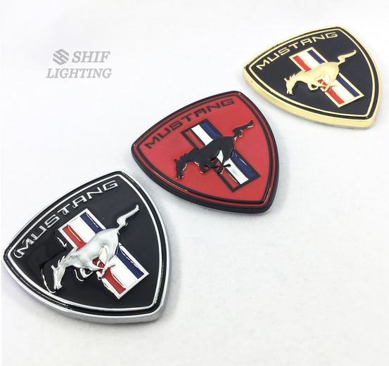 เพจสามเหลี่ยม โลโก้ ฟอร์ด มัสแตง งานโลหะ Metal Mustang Horse Logo Car Auto Emblem Badge Sticker Decal Ford Mustang