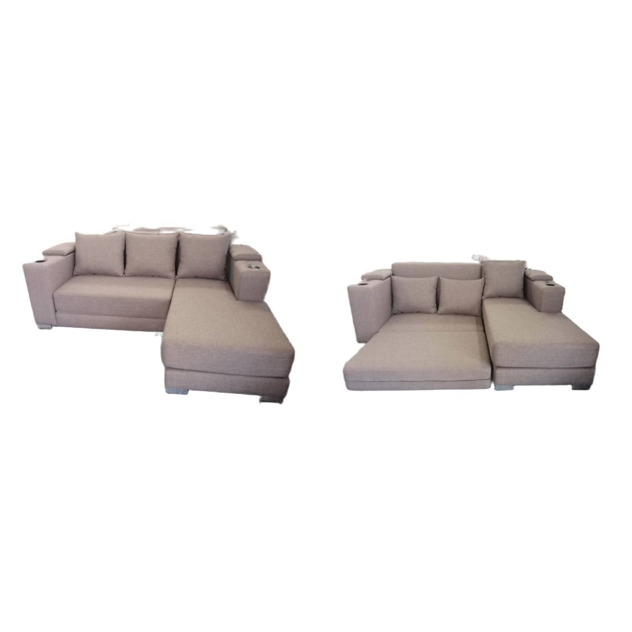 โซฟาเบดL-Shapeรุ่นโซเลส เลือกเบดซ้าย-ขวาได้ ขนาดกว้าง152CM.มีที่วางแก้ว2ข้าง ที่เก็บของตรงที่ท้าวแขนปรับเป็นที่นอนได้แถมฟรีหมอนถอดซักได้3 ราคา 16,500 บาท*ส่งฟรี