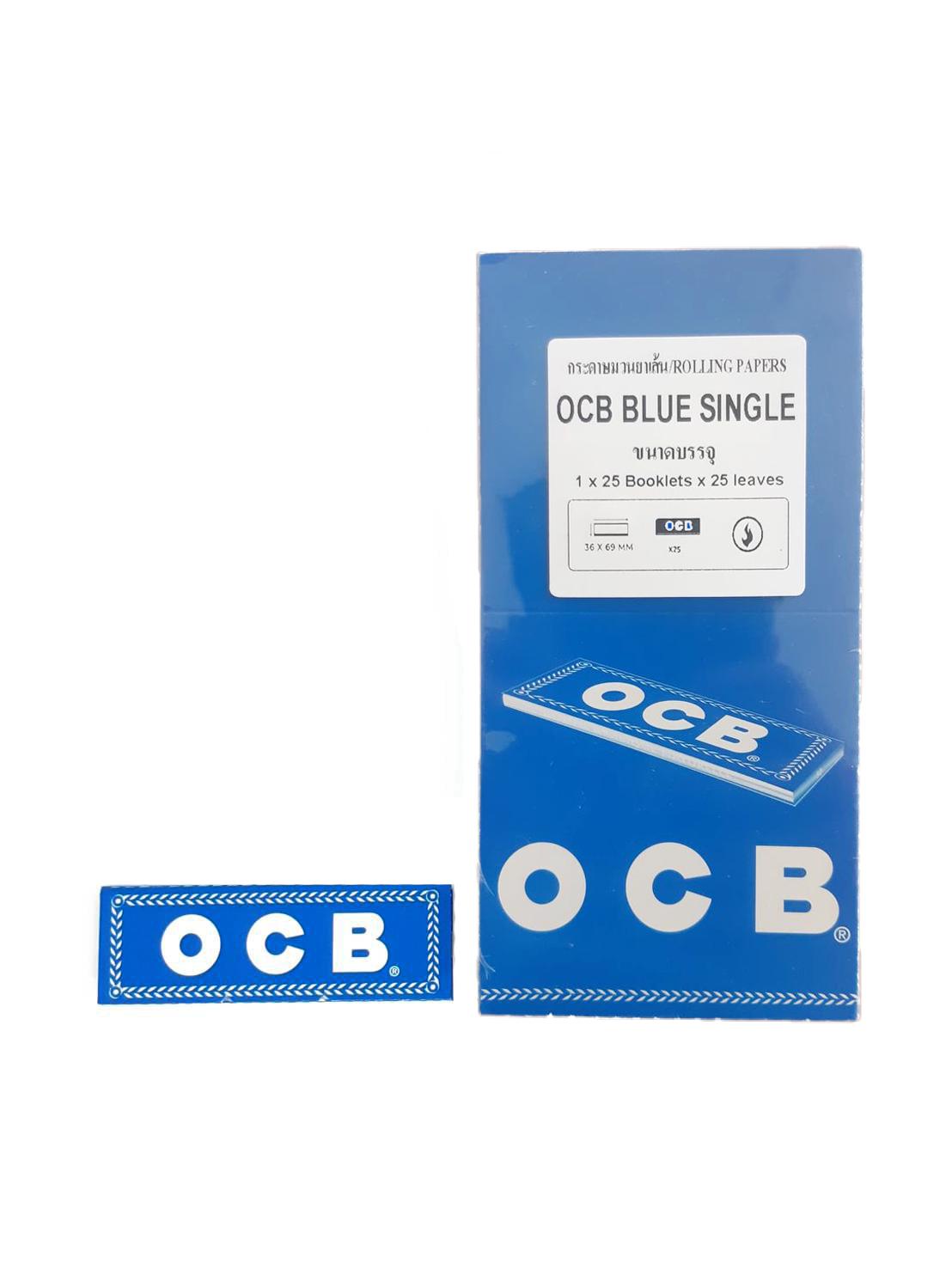 กระดาษโรล OCB Blue Single (เล็ก) (1 x 25 x 25 ) 1 กล่อง