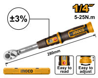 [รวมรุ่นใหม่] INGCO ประแจปอนด์ (ด้ามขันปอนด์) ความแม่นยำสูง ±3% เกรดงานหนัก รุ่น HPTW1425N8 1/4 นิ้ว (2 หุน)  HPTW3860N8  3/8 นิ้ว (3 หุน)   HPTW1220N8 1/2 นิ้ว (4 หุน)