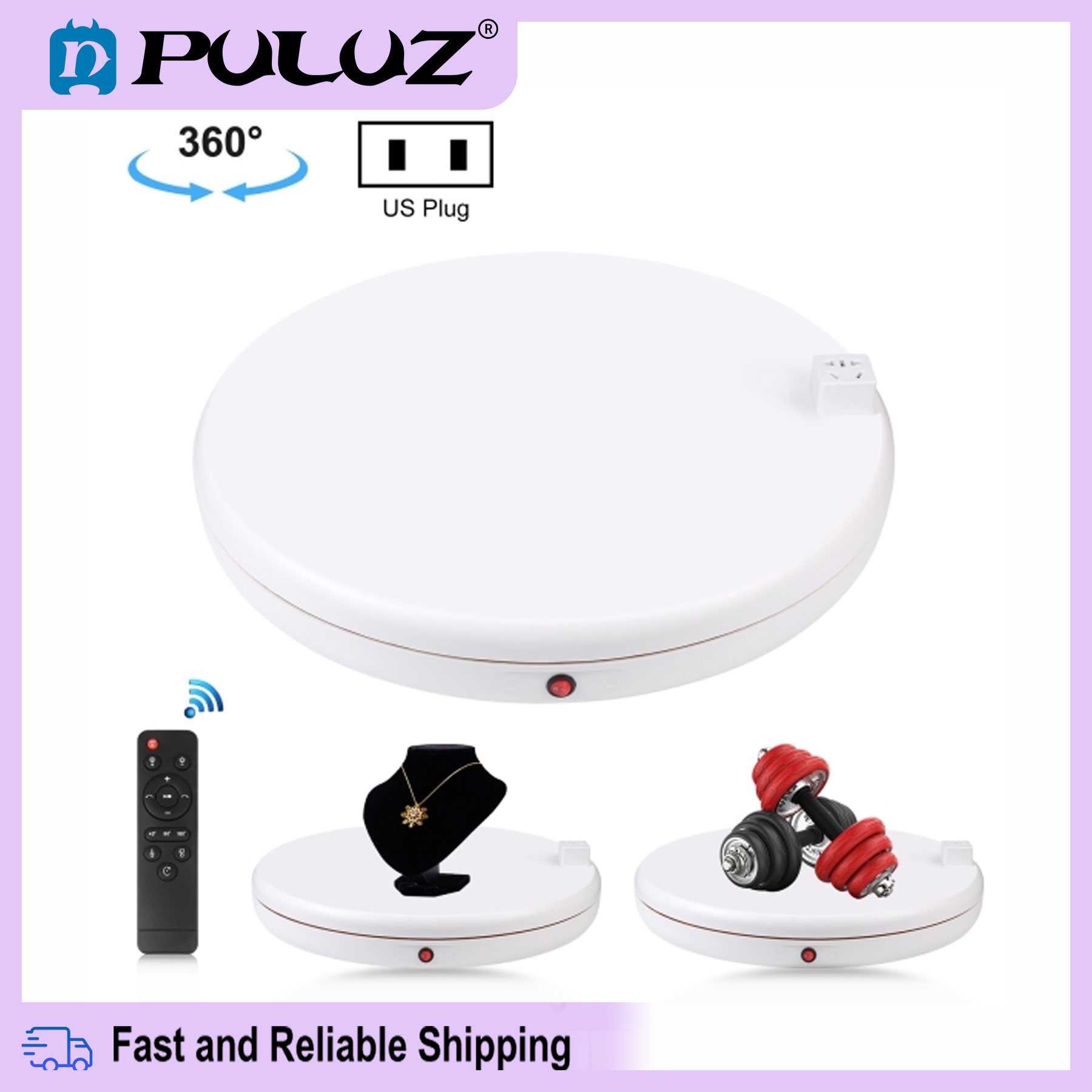 New in stock】puluz 45cm remote control adjusting speed turntable display stand with power socket, white, load 100kg ราคา 3,603 บาท*ส่งฟรี