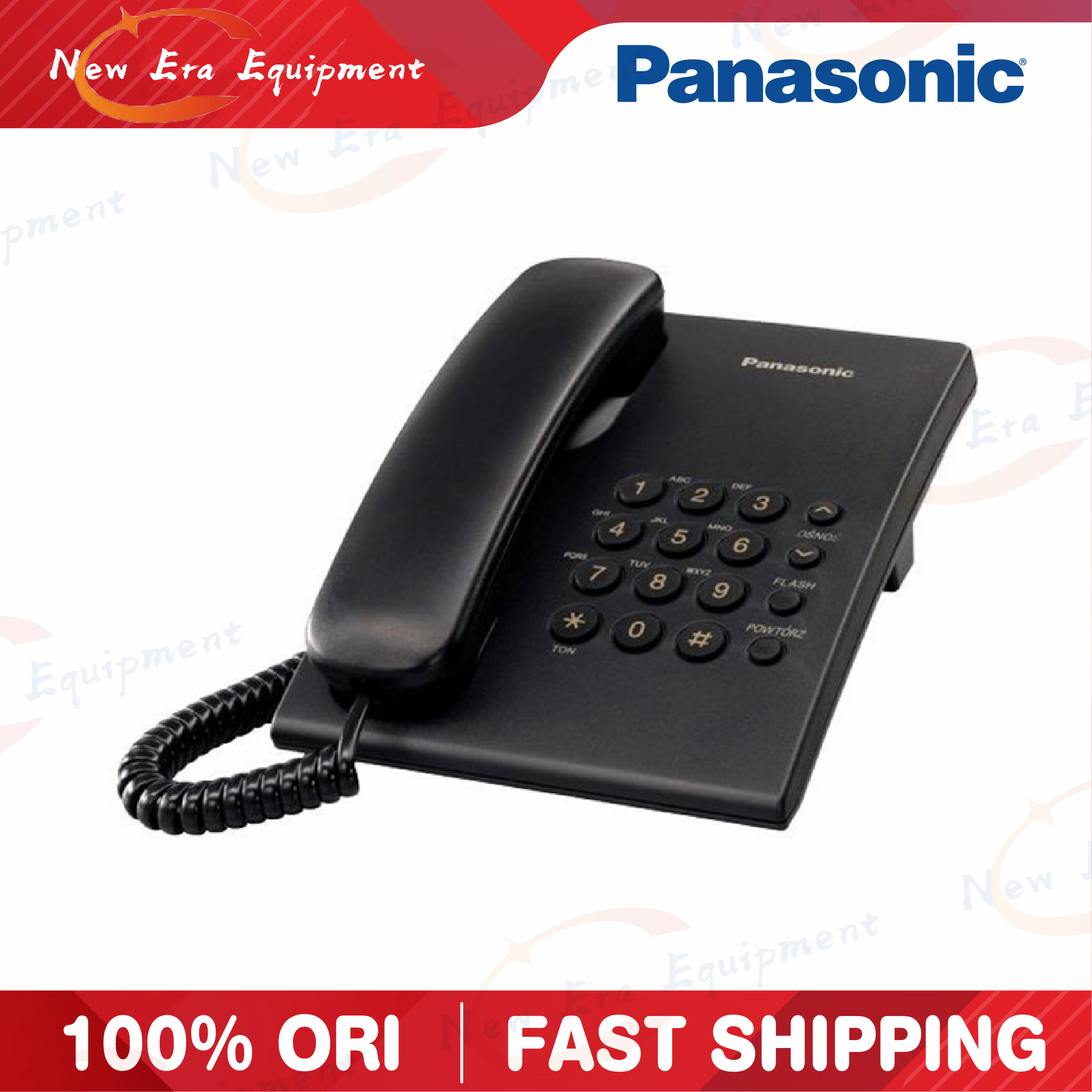 [สินค้าสปอต]Panasonic โทรศัพท์พื้นฐานแบบมีสาย KX-TS500MX โทรศัพท์สายเดี่ยวเดสก์ท็อปโฮมออฟฟิศ TM Line Unifi Maxis เวลาโทรศัพท์ ราคา 196 บาท*ส่งฟรี