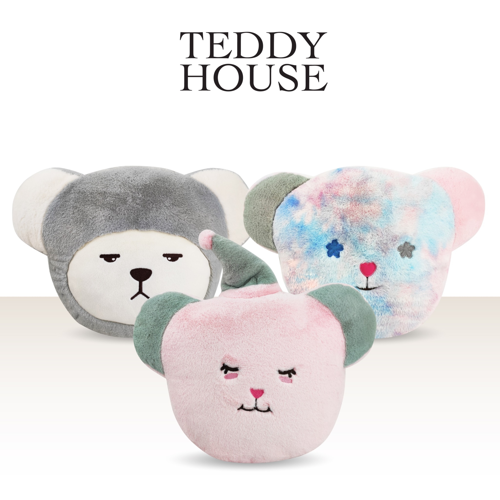 Teddy House : Fluffy Teddy Cushion หมอนนุ่ม กอดนิ่ม ไอเท็มหมอนหมีๆ ขนนุ่มฟูกอดอุ่น หมอนหน้าหมีผ้าขนนิ่ม ราคา 455 บาท*ส่งฟรี